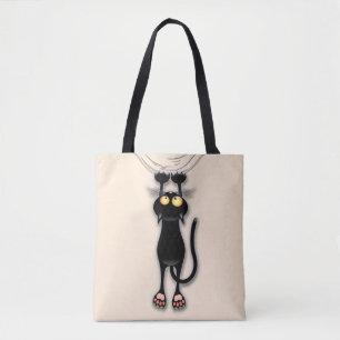 Cat funny Character Scratching Fabric Tote Bag