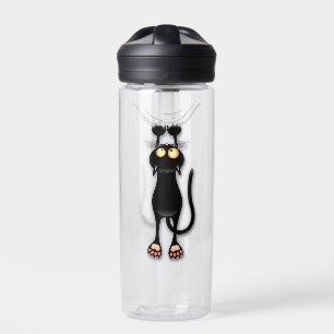 Cat funny Character Scratching Fabric Water Bottle