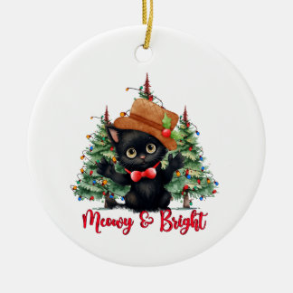 Cat funny Christmas New Year ornament