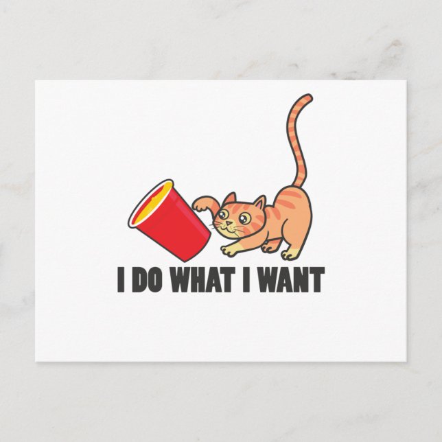 Cat Funny Design Cats Cute Paw Pet Animal Gift Postcard (Front)