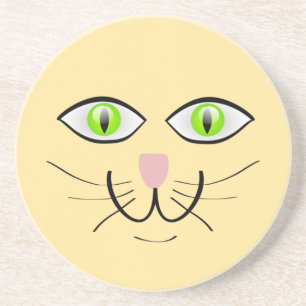 Cat Funny Face Cartoon-29034 Coaster