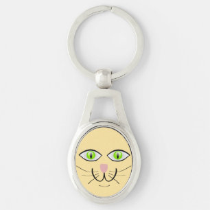 Cat Funny Face Cartoon-29034 Key Ring