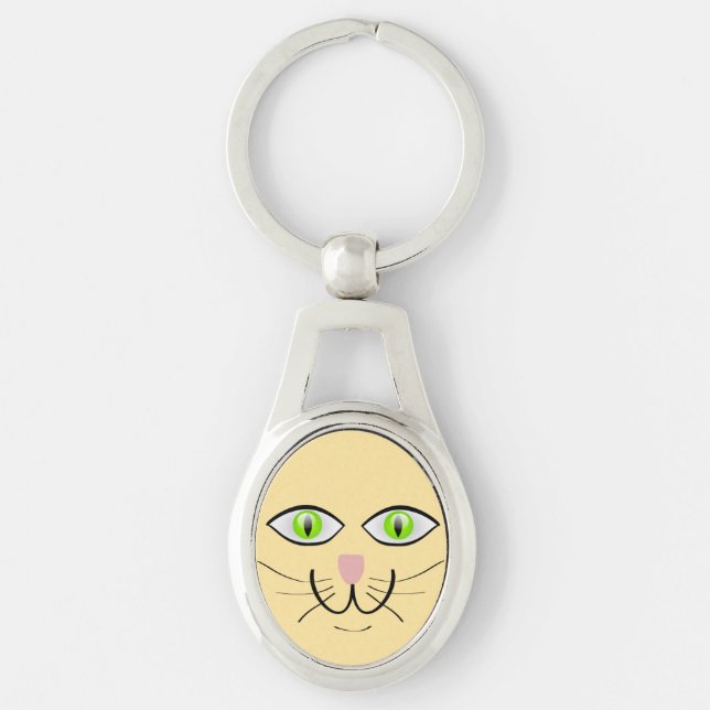 Cat Funny Face Cartoon-29034 Key Ring (Front)