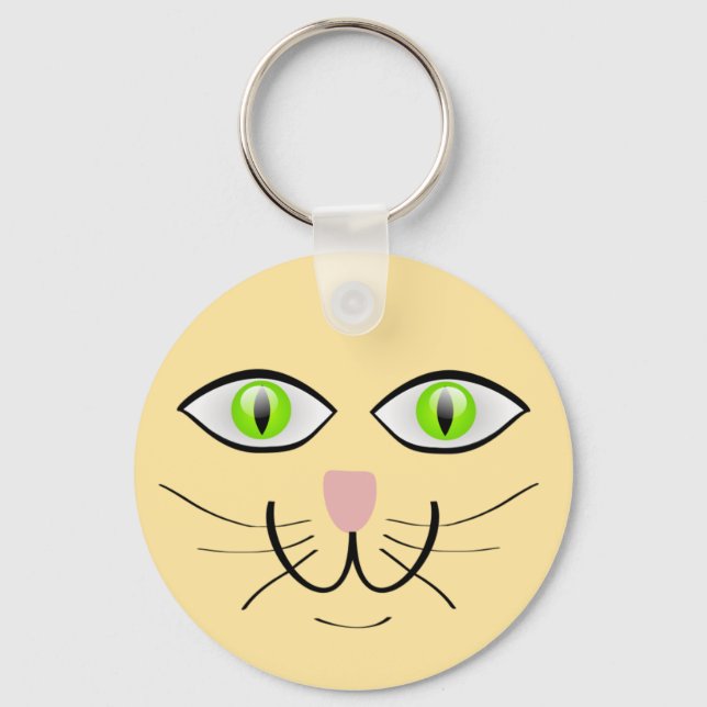 Cat Funny Face Cartoon-29034 Key Ring (Front)