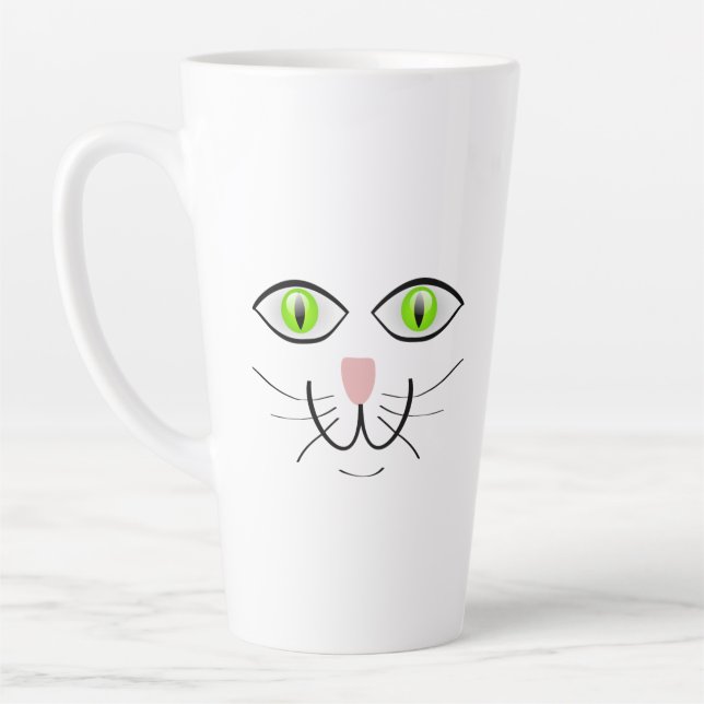 Cat Funny Face Cartoon-29034 Latte Mug (Left)