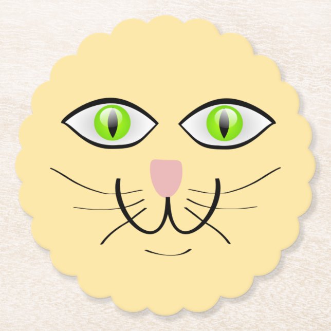 Cat Funny Face Cartoon-29034 Paper Coaster (Front)