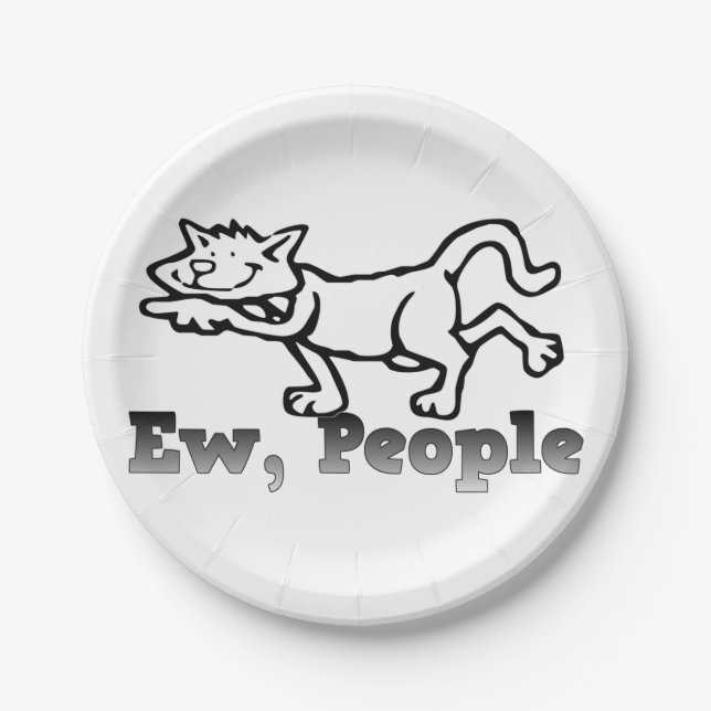 cat funny paper plate (Front)