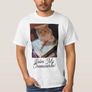 Cat Funny Solve My Crosswords Customise With Photo T-Shirt