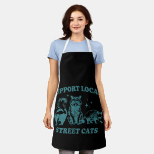 Cat Funny Vintage Racoon Opossum Skunk Apron