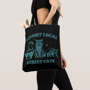 Cat Funny Vintage Racoon Opossum Skunk Tote Bag