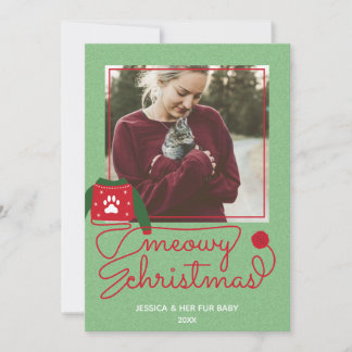 Cat Fur Baby Custom Photo Holiday Christmas Card