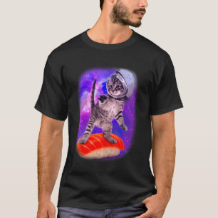 Cat Galaxy Flying Sushi Space Kitty Adventure T-Shirt