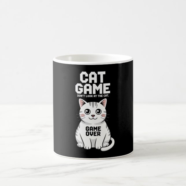 Cat Game Don't Look At The Cat Over Funny Coffee Mug (Center)