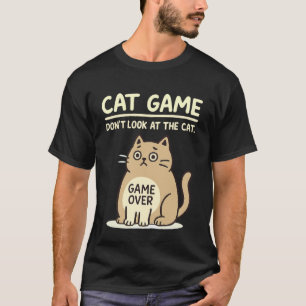 Cat Game Over Funny Cat Owner Hilarious Fat Retro T-Shirt