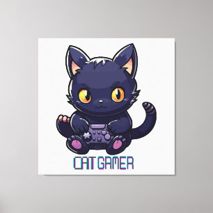 Cat Gamer Canvas Print