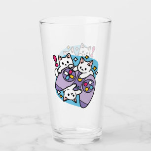 Cat Gamer Design - Purr On Gamer Joystick Art Glass