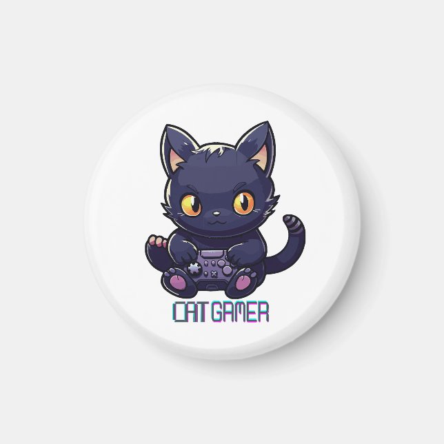 Cat Gamer Magnet (Front)