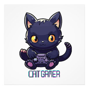 Cat Gamer Photo Print