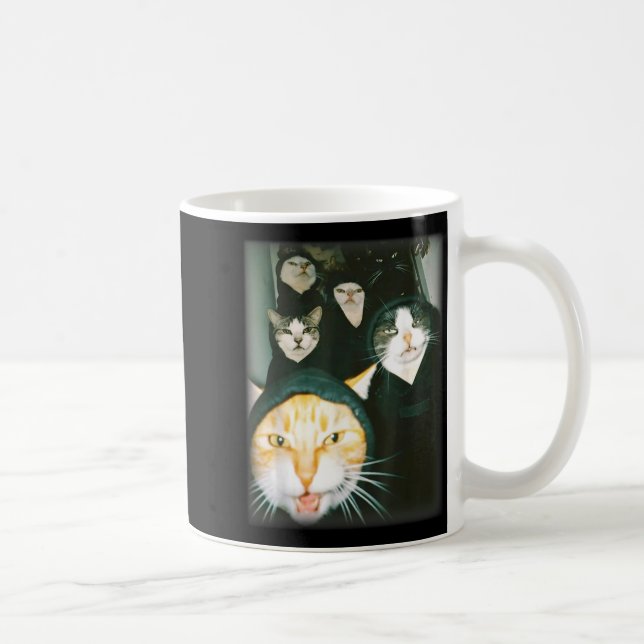 Cat Gang Meme Funny Chaotic Cats Unhinged Feline H Coffee Mug (Right)