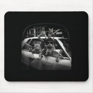 Cat Gang Meme Silly Cat Meme Trendy Funny Gangster Mouse Mat