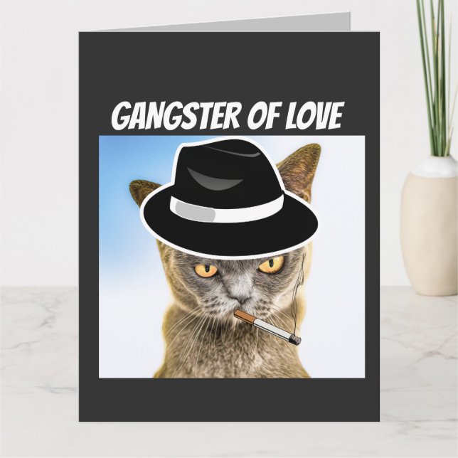 CAT GANGSTER BIRTHDAY OVERSIZED Greeting Card (Front)