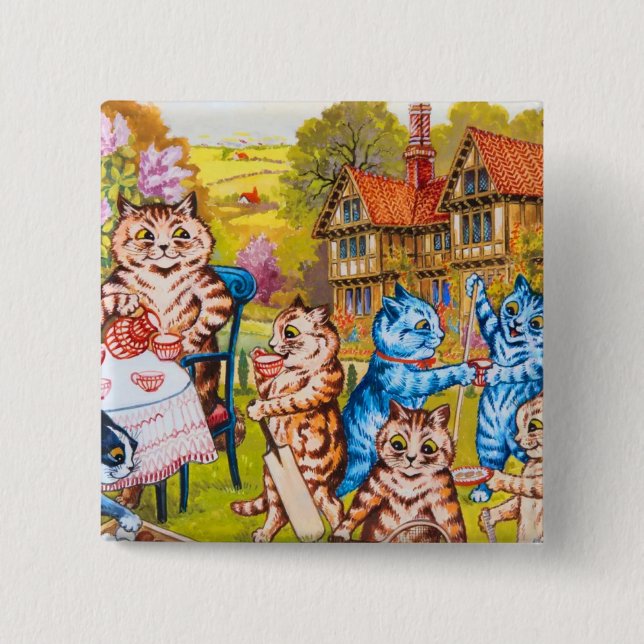 Cat Garden Party 15 Cm Square Badge (Front)