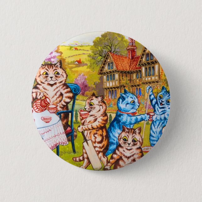Cat Garden Party 6 Cm Round Badge (Front)