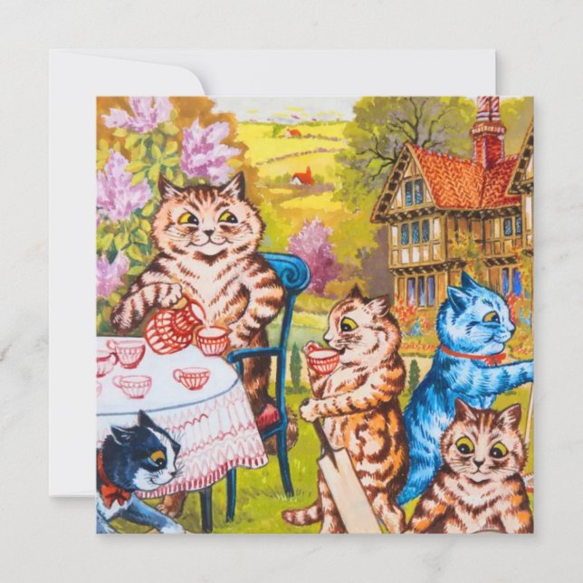 Cat Garden Party Invitation (Front)