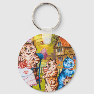 Cat Garden Party Key Ring