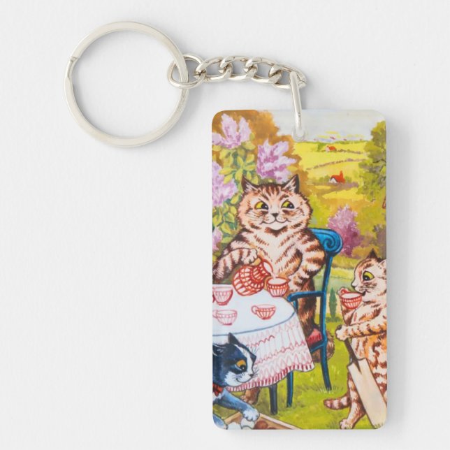 Cat Garden Party Key Ring (Front)