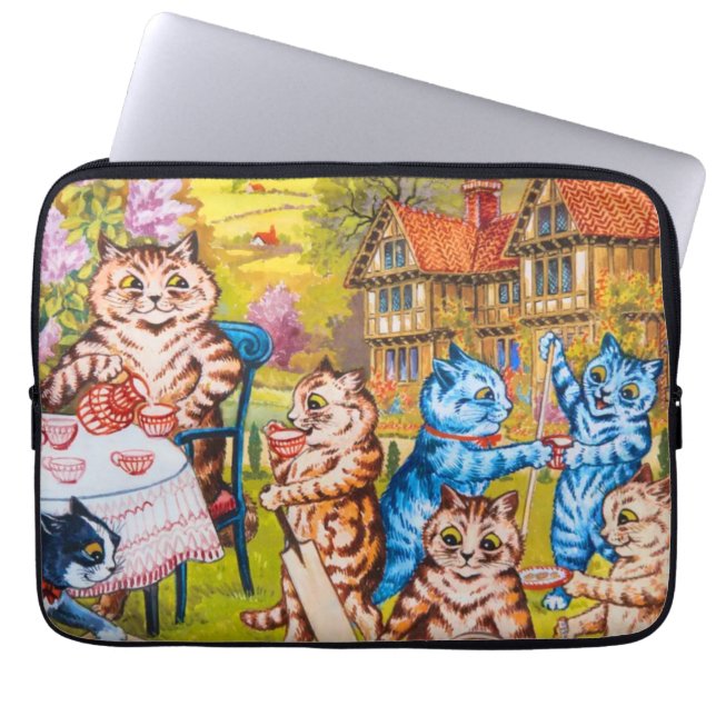 Cat Garden Party Laptop Sleeve (Front)