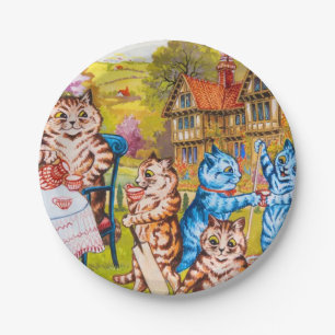 Cat Garden Party Paper Plate