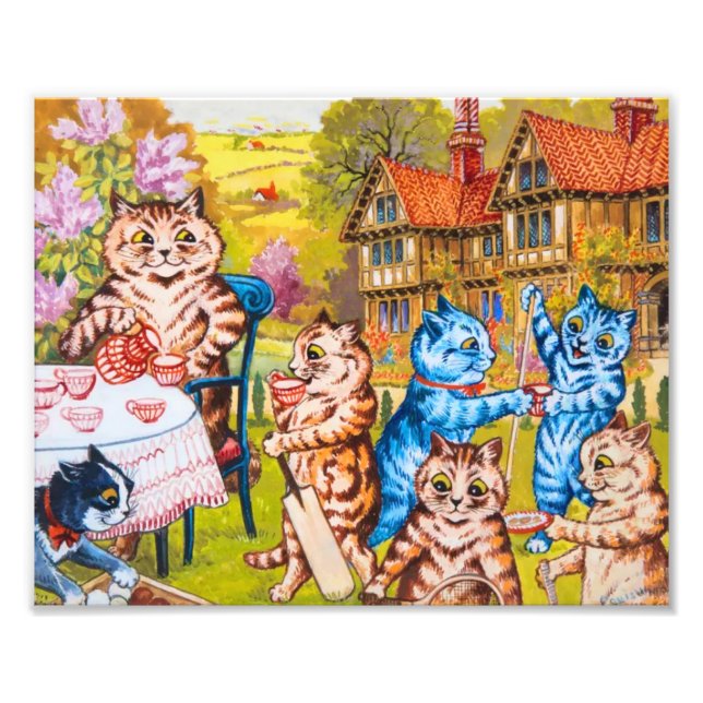 Cat Garden Party Photo Print (Front)