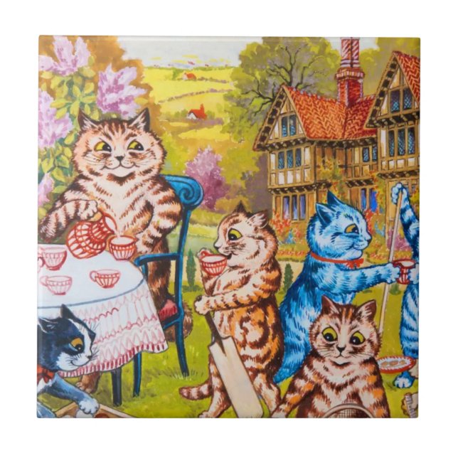 Cat Garden Party Tile (Front)