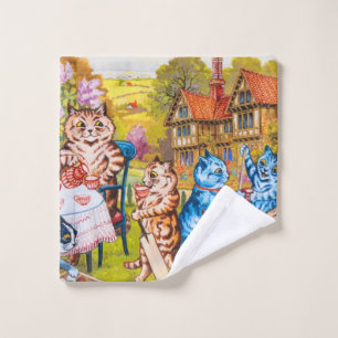 Cat Garden Party Wash Cloth
