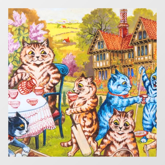 Cat Garden Party Window Cling (Sheet)