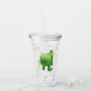 Cat Gardeners and Green Animal Bush Acrylic Tumbler
