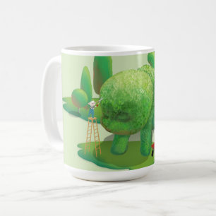 Cat Gardeners and Green Animal Bush Coffee Mug