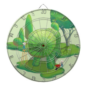 Cat Gardeners and Green Animal Bush Dartboard