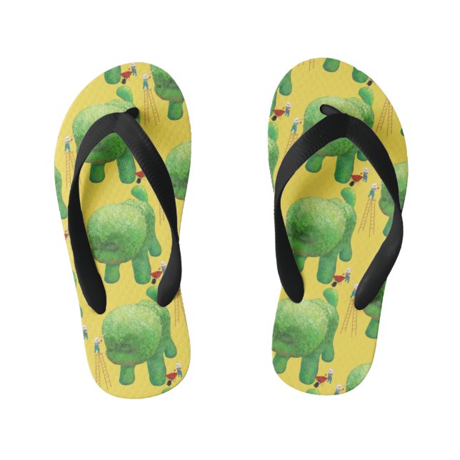 Cat Gardeners and Green Animal Bush Kid's Flip Flops (Footbed)