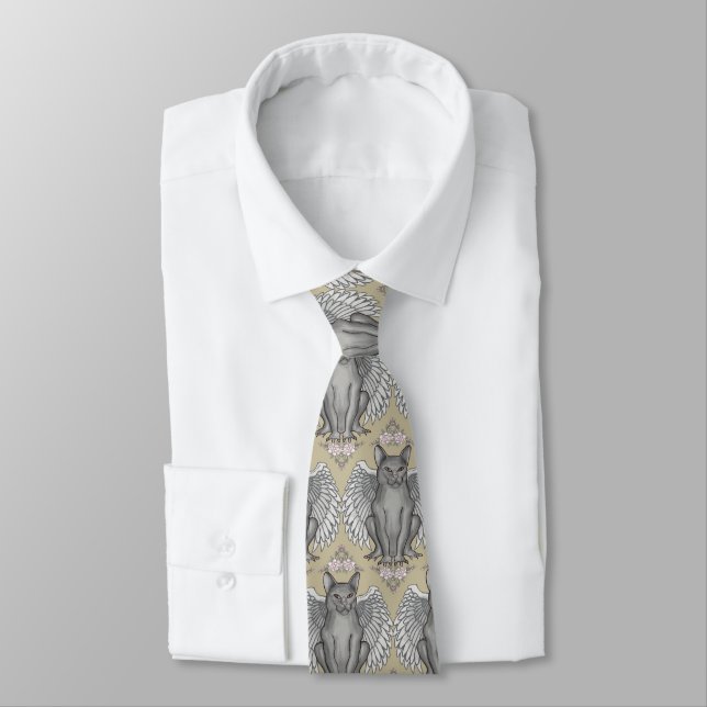 Cat Gargoyle Neck Tie (Tied)