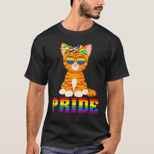 Cat Gay Lesbian Pride Lgbt Rainbow Sunglasses T-Shirt