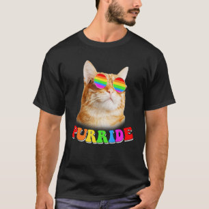Cat Gay Pride Rainbow Sunglasses LGBTQ LGBT Cats T-Shirt
