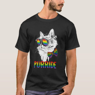 Cat Gay Pride Rainbow Sunglasses Lgbtq Lgbt T-Shirt