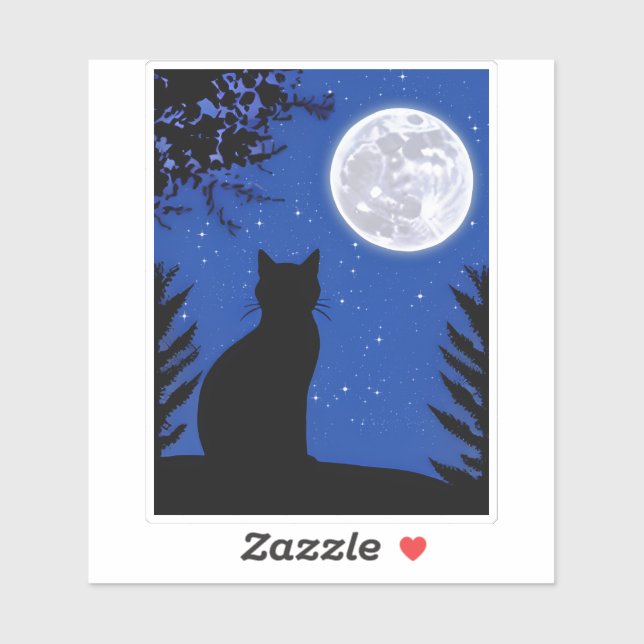 Cat Gazing at the Full Moon  (Sheet)