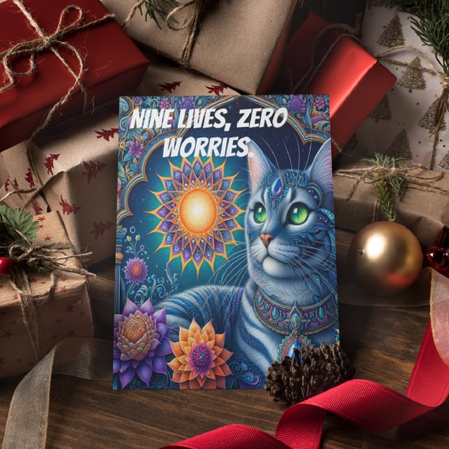 Cat Gazing Under a Starry Sky at Midnight Postcard (Creator Uploaded)