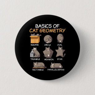 Cat Geometry Math Funny Cat Gifts For Cat Dad 6 Cm Round Badge