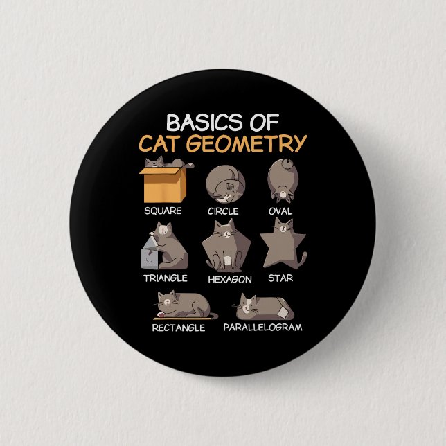 Cat Geometry Math Funny Cat Gifts For Cat Dad  6 Cm Round Badge (Front)