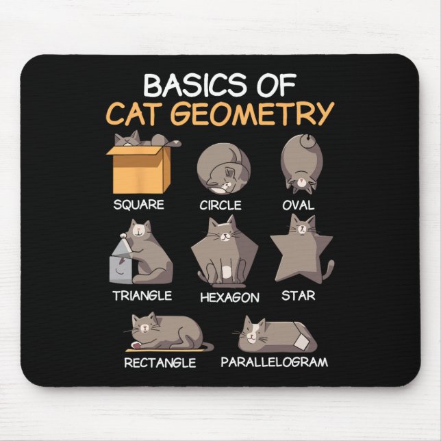 Cat Geometry Math Funny Cat Gifts For Cat Dad  Mouse Mat (Front)