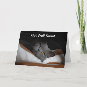 Cat Get Well Soon Customisable Card